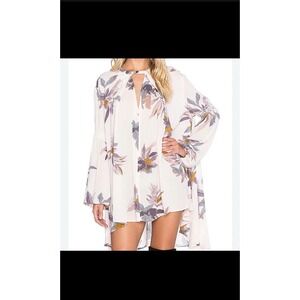 Free People Tree Swing Electric Orchid Choker Mini Tunic Dress XS